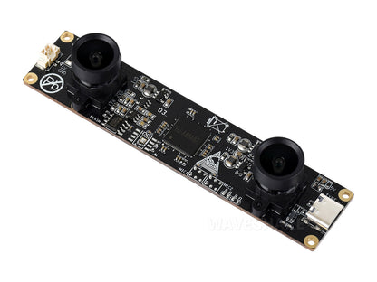 OS02G10 2MP Stereo USB Camera Module, OS02G10 Sensor Chip, USB2.0 Port, Synchronized Same-frame Output, 62mm Baseline, Featuring Distortion-free Lenses
