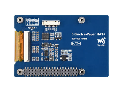 3.6inch E Ink Spectra 6 (E6) Full color E-Paper Display, 600×400 Pixels, SPI Communication, Optional For HAT+ Standard Driver Board, E-ink Display