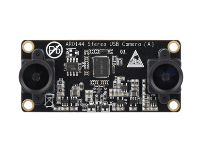 AR0144 2MP Stereo USB Camera Module, AR0144 Sensor Chip, USB2.0 Port, Synchronized Same-frame Output, 52mm Baseline, Featuring Distortion-free Lenses
