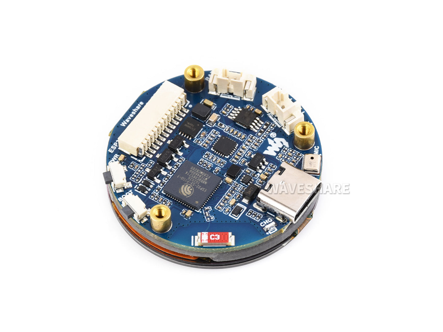 ESP32-S3 1.32inch AMOLED Round Touch Display Development Board, 466×466 Pixels, QSPI Interface, Supports Wi-Fi and Bluetooth 5