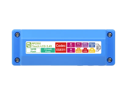 RP2350 High-Performance Development Board With 3.49inch IPS Capacitive Touch Display, 172 × 640 Resolution, Dual-core & Dual-architecture Design, Built-in AXS15231B LCD & Touch Controller