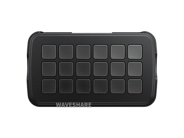 Waveshare SK18 Multi-Functional AI Voice Control Panel, Onboard 18 × membrane LCD Macro Keys, Supports Linux + QMK Dual-system Architecture and AIDA64