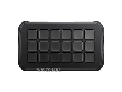 Waveshare SK18 Multi-Functional AI Voice Control Panel, Onboard 18 × membrane LCD Macro Keys, Supports Linux + QMK Dual-system Architecture and AIDA64