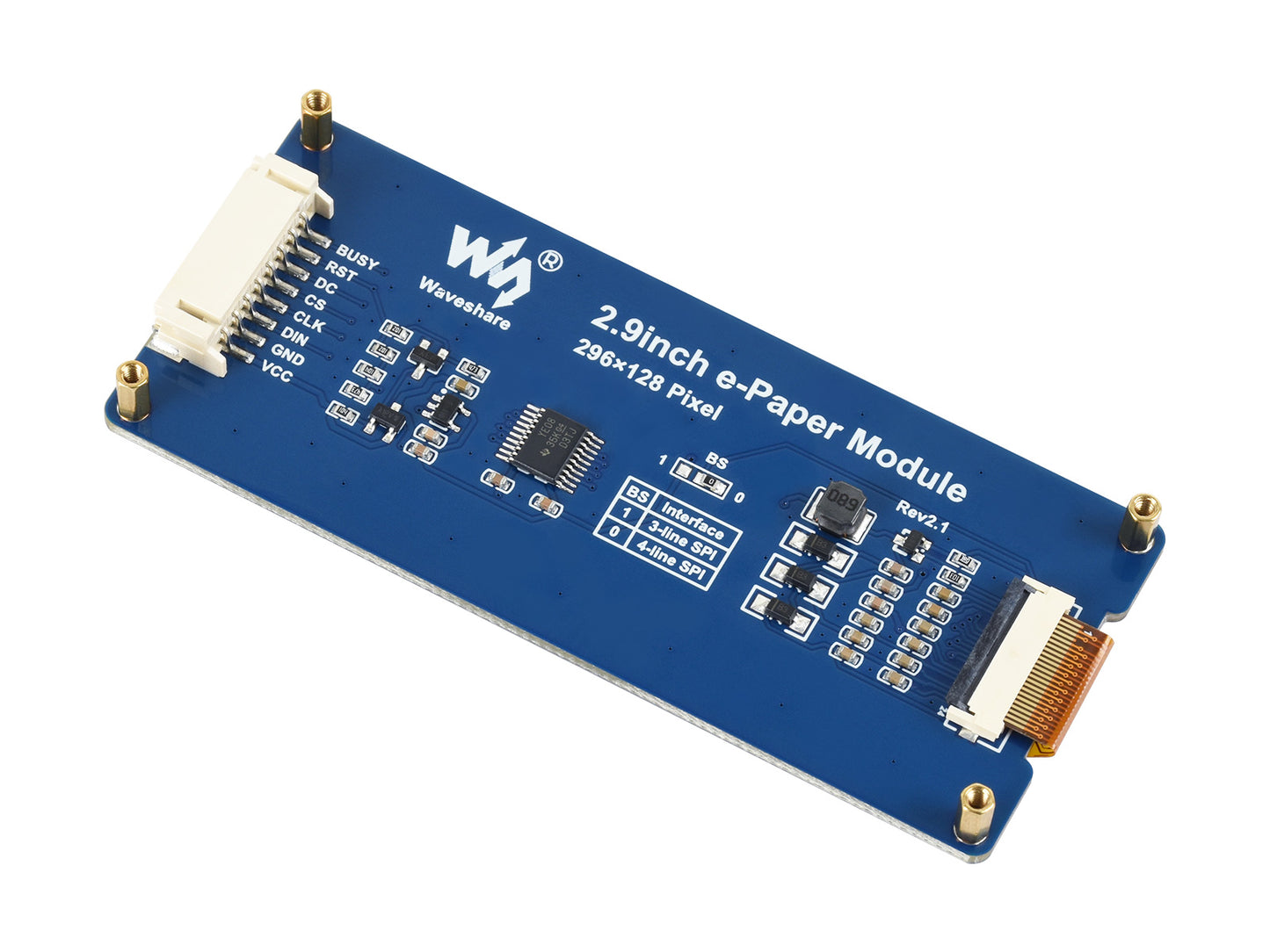 2.9inch E-Paper Display (G), E-ink Display, 296x128, Red/Yellow/Black/White, SPI Interface