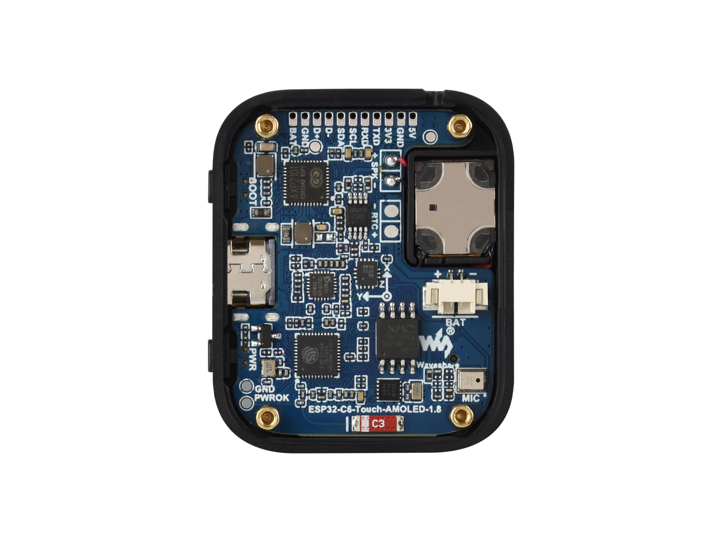 ESP32-C6 1.8inch Touch AMOLED Display Development Board, 368 × 448 Resolution, Supports Wi-Fi 6, BLE 5 And Zigbee