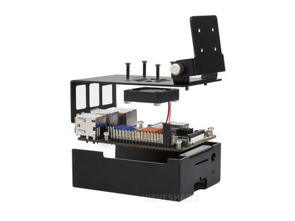 Aluminum Alloy Cooling Case For VisionFive2 Lite, Comes With Heatsink And Cooling Fan, With Camera Holder, Supports Installing IMX219 Series Camera Modules