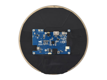 7inch HDMI Round Capacitive Touch Display, 1080 × 1080 Resolution, IPS Display Panel, 10-Point Touch, Optical Bonding Toughened Glass Panel