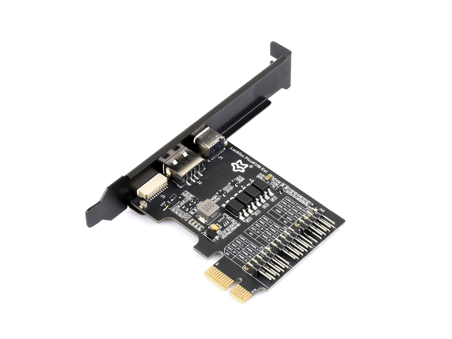 Luckfox PicoKVM Ext Expansion Board, Compatible With PCIe ×1 / ×4 / ×8 / ×16 Slots, Adapting Motherboard USB Ports, Works With Luckfox PicoKVM For Remote Power Management