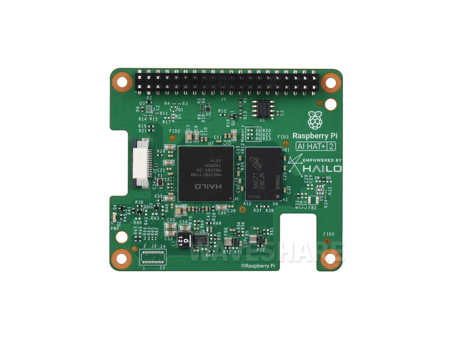 Official Raspberry Pi AI HAT+ 2, Built-in Hailo-10H AI Accelerator And 8GB Onboard RAM, Comes With Heatsink