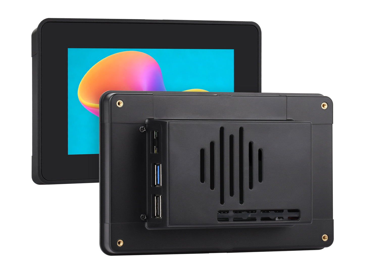 Protective Case For Raspberry Pi 5inch Touch Display 2 And Raspberry Pi 5, Compatible With Multiple 5inch Screens, Supports Installing Raspberry Pi HATs