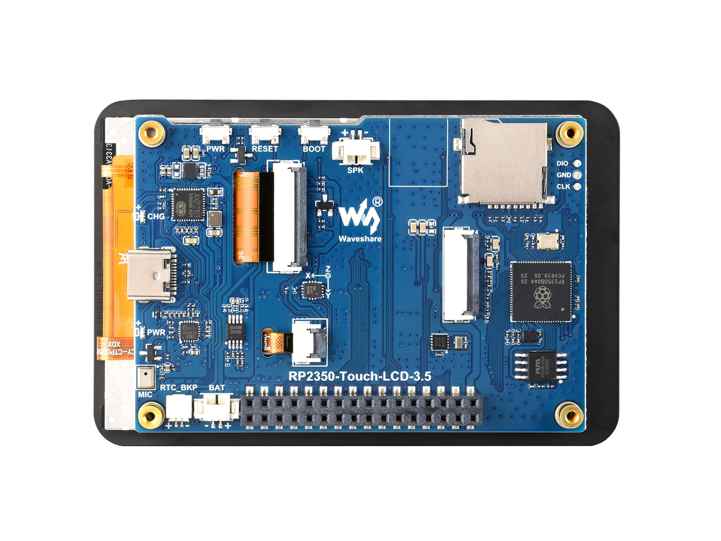 RP2350 3.5inch LCD Display Development Board, 320 × 480 Resolution, 65K Color, Dual-core And Dual-architecture, Onboard Camera Interface