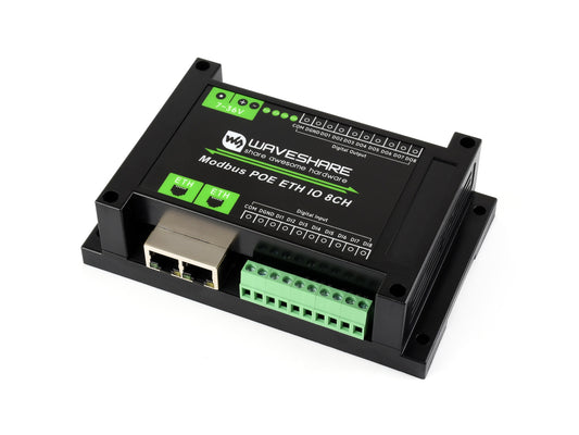 Industrial 8-Ch Ethernet Digital Input/Output Module, Modbus RTU / TCP Protocol, Supports PoE Power Supply, With Various Isolation And Protection Circuits