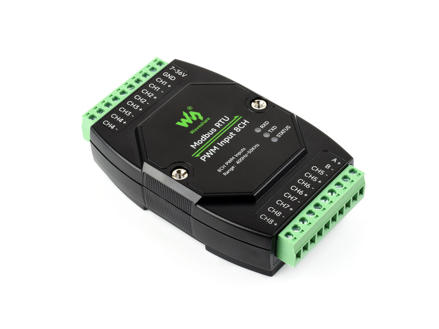 Industrial 8-Ch PWM Input Module, Modbus RTU Protocol, Isolated RS485 Interface, Supports Frequency And Duty Cycle Acquisition, With Various Isolation And Protection Circuits