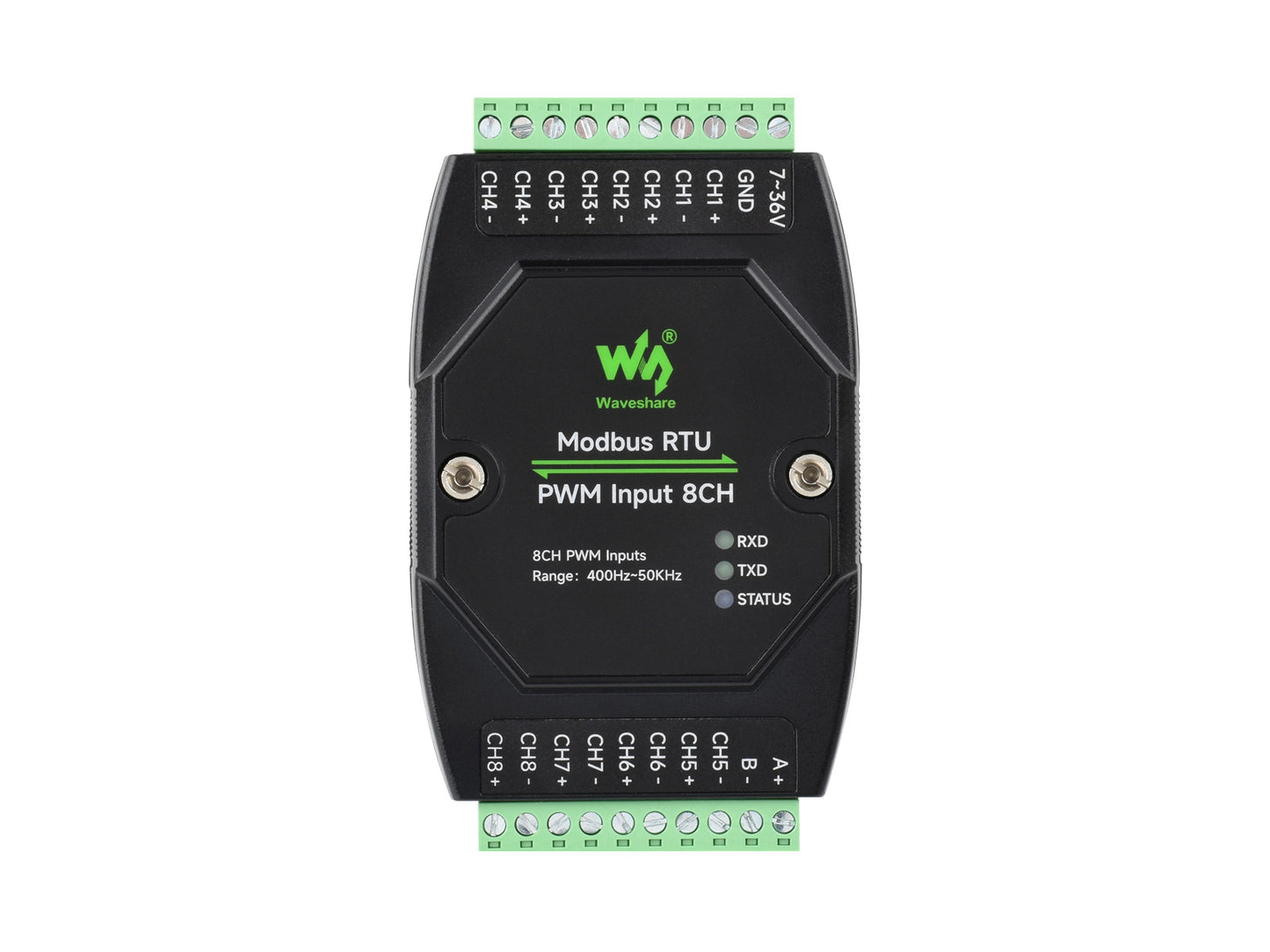 Industrial 8-Ch PWM Input Module, Modbus RTU Protocol, Isolated RS485 Interface, Supports Frequency And Duty Cycle Acquisition, With Various Isolation And Protection Circuits