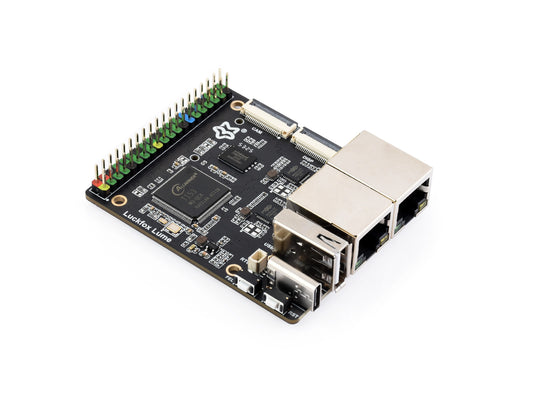 Luckfox Lume High-Performance Linux Development Board, Based On The Allwinner T153 Multi-core Heterogeneous Industrial Processor, Dual Gigabit Ethernet Ports, 128MB DDR3 Memory And 256MB Flash