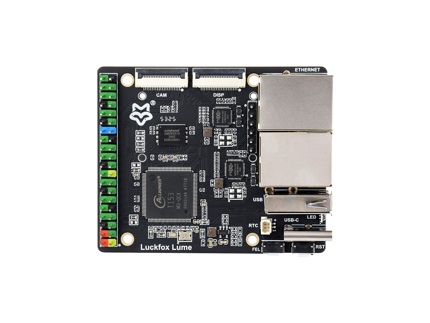 Luckfox Lume High-Performance Linux Development Board, Based On The Allwinner T153 Multi-core Heterogeneous Industrial Processor, Dual Gigabit Ethernet Ports, 128MB DDR3 Memory And 256MB Flash