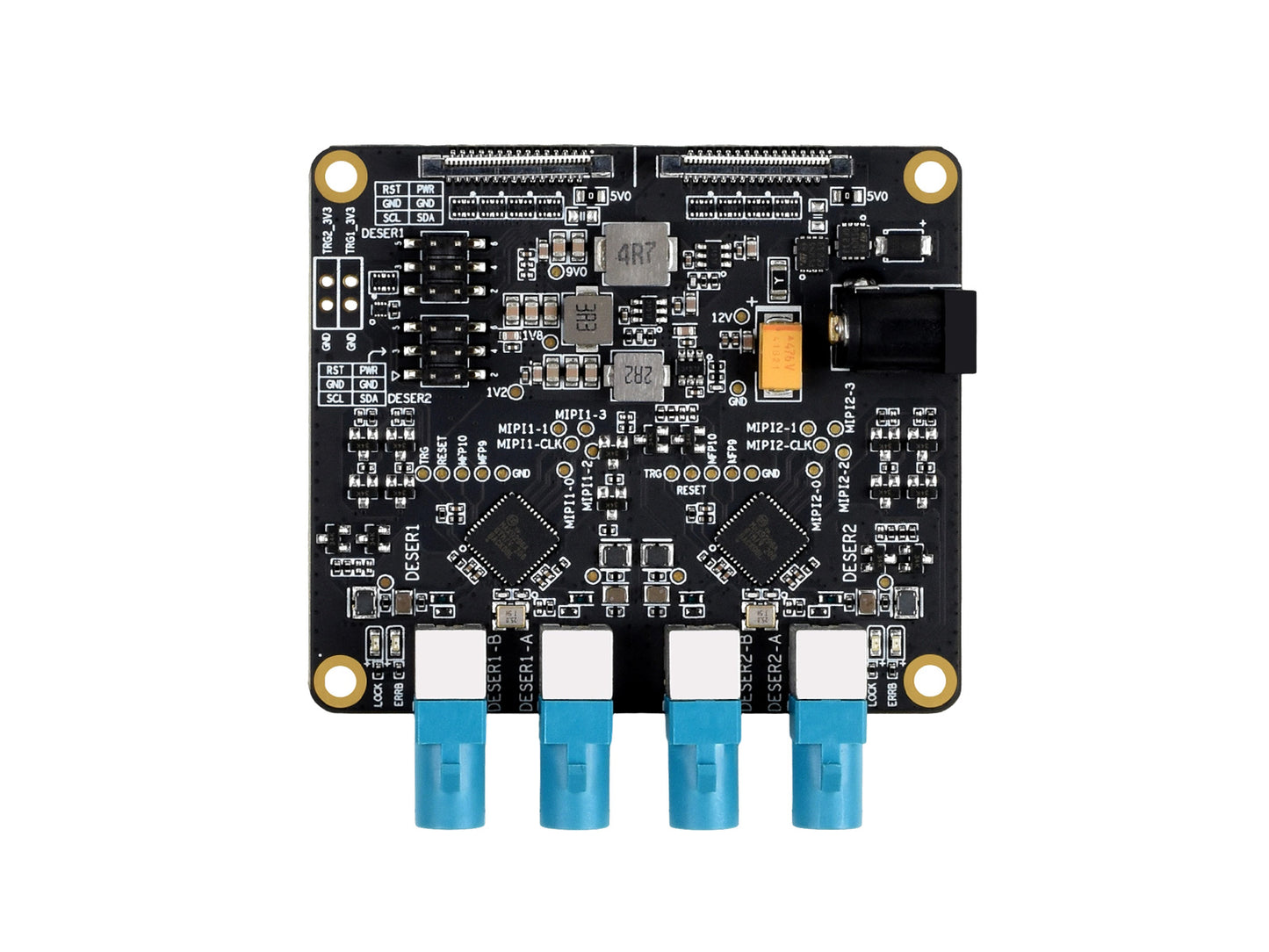4-Ch GMSL Camera Adapter Board, Equipped With MAX9296 Deserializer, High-Speed And Low-Latency Serial Transmission, Compatible With Raspberry Pi 5
