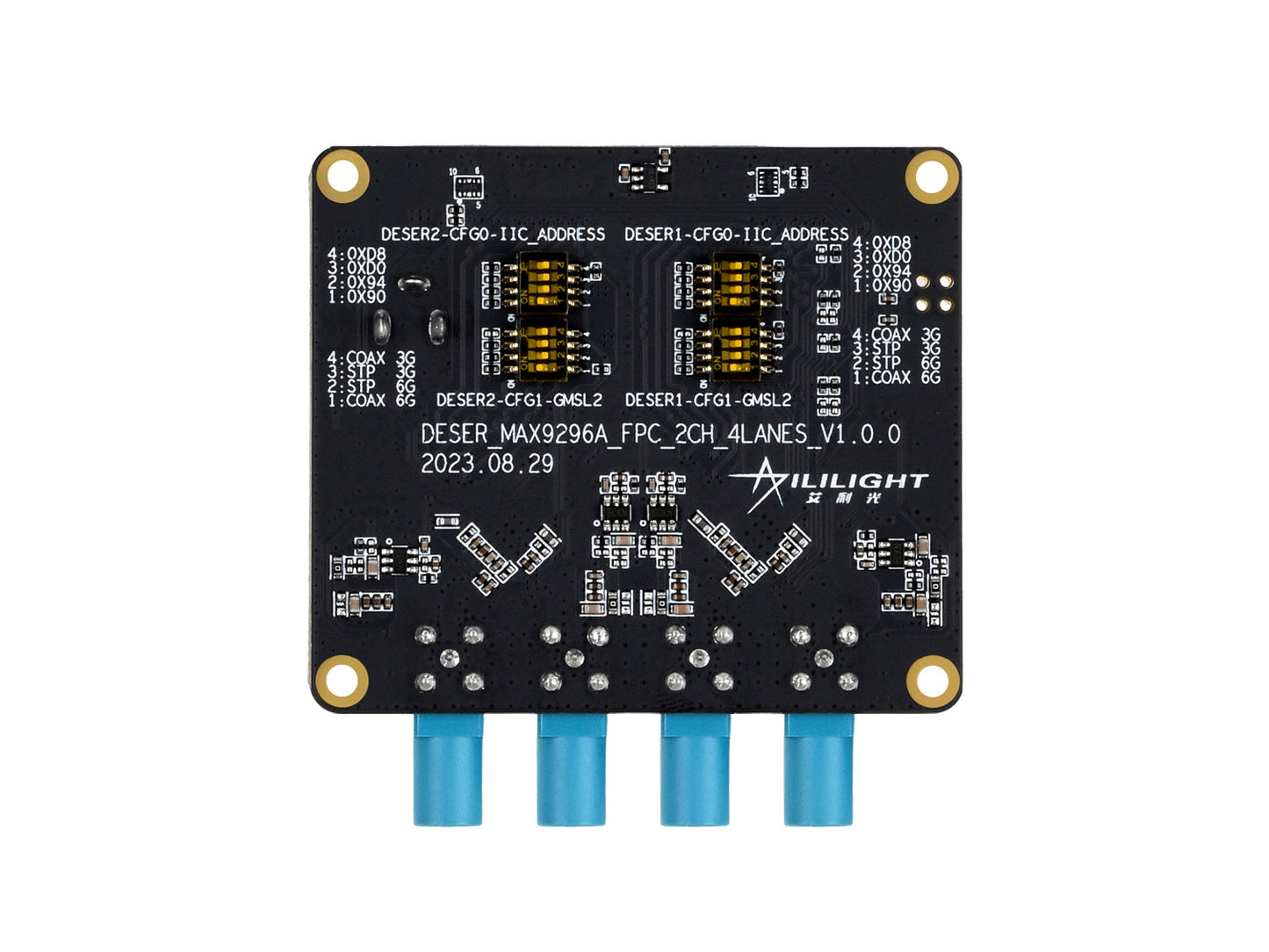 4-Ch GMSL Camera Adapter Board, Equipped With MAX9296 Deserializer, High-Speed And Low-Latency Serial Transmission, Compatible With Raspberry Pi 5