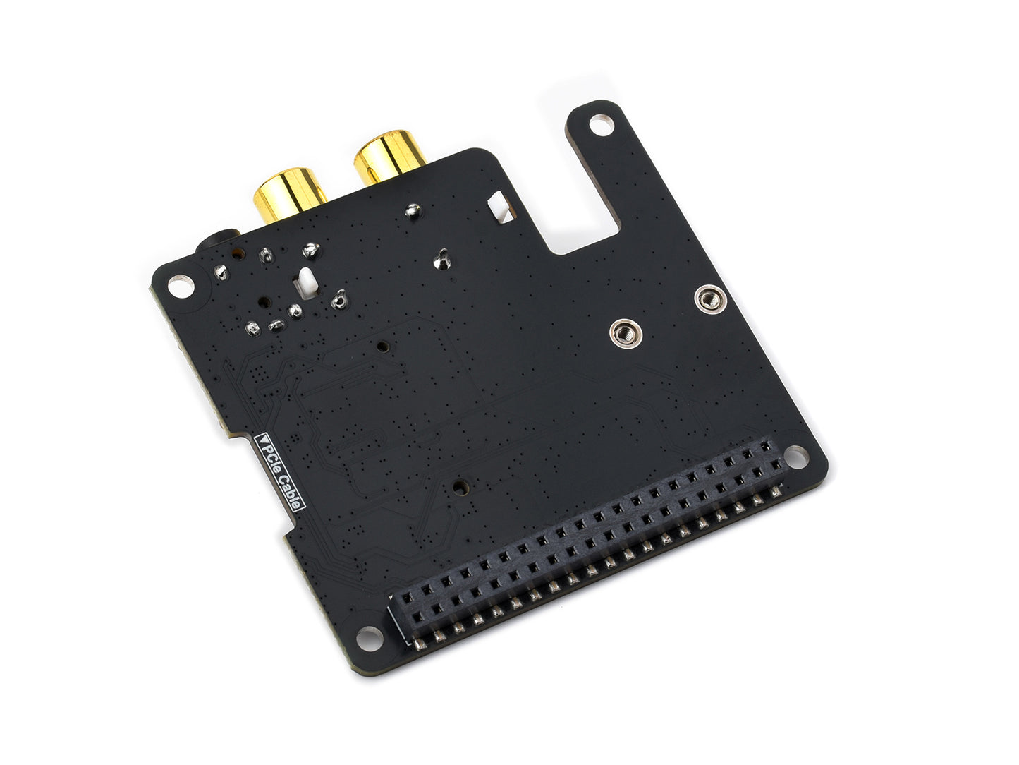 PCIe To M.2 HAT With I2S Audio Extension For Raspberry Pi, Supports NVMe Protocol Solid State Drive, Onboard 3.5mm Headphone Jack And RCA Connector, Driver-free