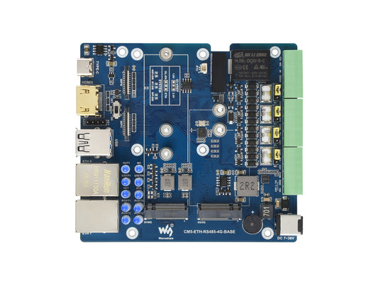 Gigabit/2.5G Dual Ethernet Multi-Function Expansion Board Based On Raspberry Pi CM5 (NOT included), Supports RS485 Industrial Communication, 4G / 5G Module And 4K Display Output