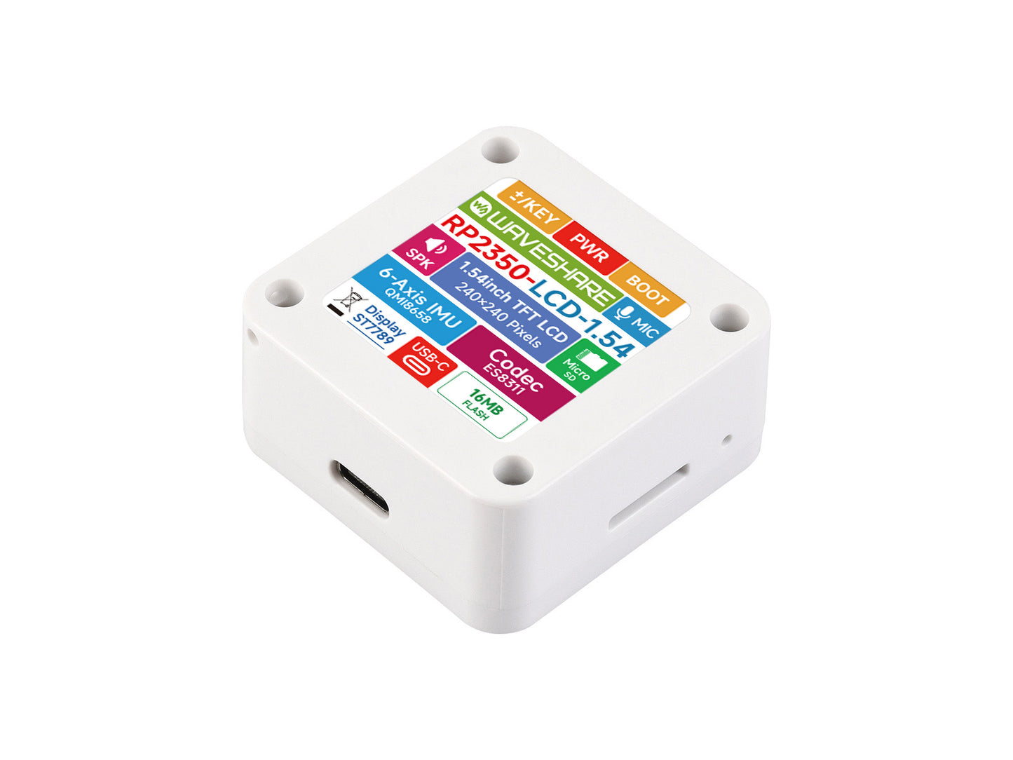 RP2350 1.54inch LCD Display Development Board, 240 × 240 Resolution, 65K Color, IPS Display Panel, Dual-core And Dual-architecture